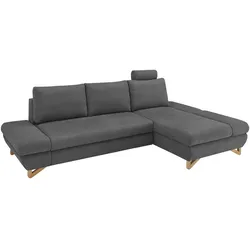 Furn.Design Ecksofa in grau Struktur-Stoff Wohnzimmer Sofa Skalm