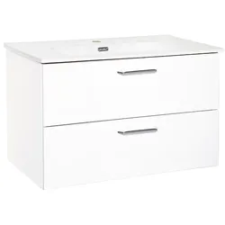 Badmöbel-Set NOA, weiß Hochglanz, 2 Auszüge, Breite 815 x 515 x 470 mm