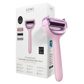 geske 9-In-1 Nadel-Mesotherapie-Roller für Gesicht und Körper Mit Anwendung (Pink) | Rosa