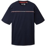 TOM TAILOR T-Shirt mit Label-Print, Marine, M