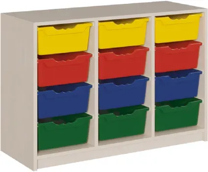 Regal mit ErgoTray-Boxen in Korpusbauweise
