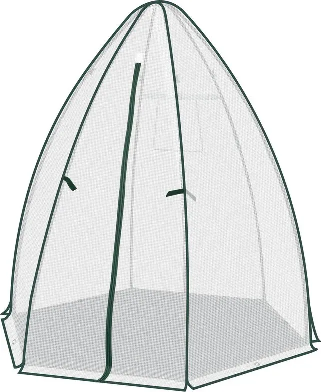WOLTU Gewächshausfolie, PE Translucent Kälteschutz für Tomatengewächshäuser, Pflanzenschutz-Zelt, mit Reißverschlusstür / PE-Bodenplane, 160x180 cm, Weiß