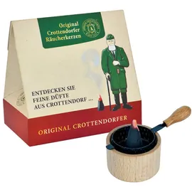 Crottendorfer Räucherkerzen Crottendorfer Räuchertöpfchen Holz Metallkorb inkl. 5 Räucherkerzen