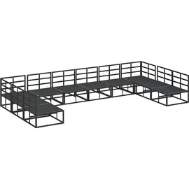 vidaXL Garten-Sofa-Set 10-tlg. schwarz