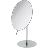 Geesa Mirror Rasier-, Kosmetik- und Vergrößerungsspiegel, freistehend, 3-fach vergrößert, feuchtigkeitsbeständig, Chrom, Ø 234 mm, Messing/Gl...