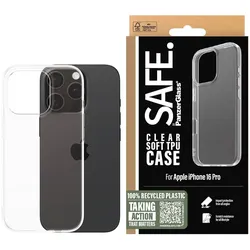 SAFE BY PANZERGLASS Handyhülle "Soft TPU Case für Apple iPhone 16 Pro", transparent, iPhone 16, Hüllen, Backcover, Schutzhülle, Handyschutzhülle, Case, Schutzcase, stoßfest