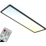 Briloner Leuchten LED Deckenleuchte CCT, LED Deckenlampe Backlight, Ultra Flach, Dimmbar, Fernbedienung, Warmweiß, Neutralweiß, Kaltweiß, 580x200x30mm (LxBxH), 7403-015, Schwarz