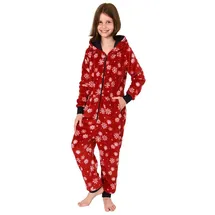 normann Jumpsuit Overall Schlafanzug rot 164