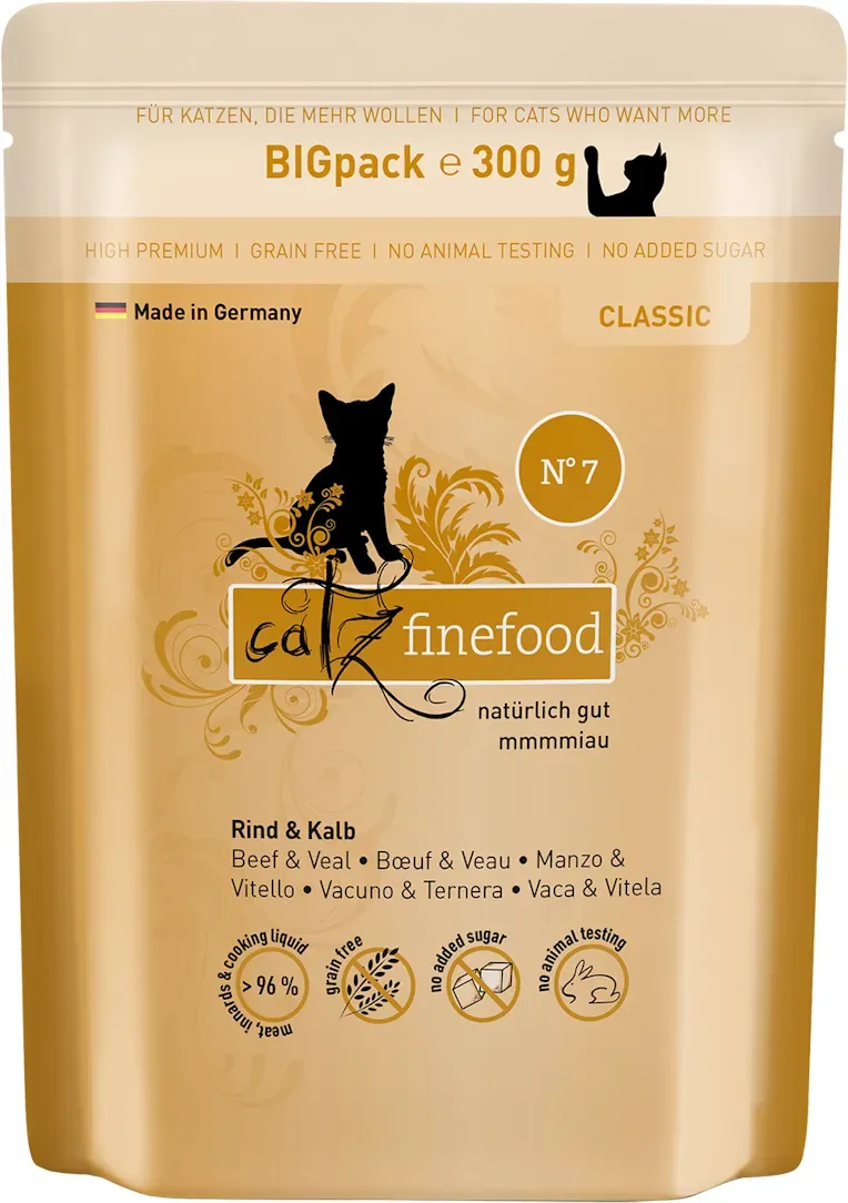 Catz finefood Classic 300g Rind & Kalb Nr. 07 - Sparpaket 12 x 300g