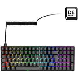 Sharkoon SKILLER SGK50 S2 Gaming Tastatur - 96% Layout, Hot-Swap Gateron Red Switches, RGB-Beleuchtung, QWERTZ-Layout, schwarz