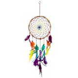 Saraswati Traumfänger "Twisted Rainbow" Rattan 22 x 50 cm