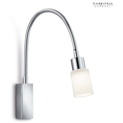 Knapstein LED Flexarm-Wandleuchte BANU-G, 4.5W 2700K, CRi >90, mit Micro-Schalter, Bleikristall satiniert, Chrom GKS-21.839.06