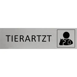 CombiCraft Aluminium Türschild Tierarzt 165x45mm