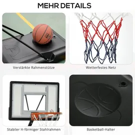 Homcom Basketballständer Schwarz 90 x 60 x 210-260 cm