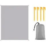 FANSU Strandmatte Outdoor, Picknickdecke Wasserdicht, Picknickdecke 200x200, Stranddecke Sandfrei, Waschbare Stranddecke für Camping, Party, Strand, Picknick, Outdoor (150x200cm,Hellgrau)