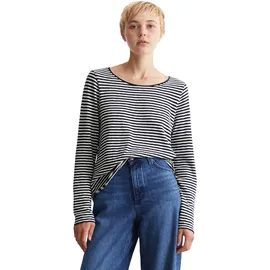 Marc O'Polo Longsleeve MARC O'POLO DENIM, Damen, Gr. XL, blau (multi, scandinavian blau), Jersey, Obermaterial: 100% Baumwolle, gestreift, Rundhals, Shirts