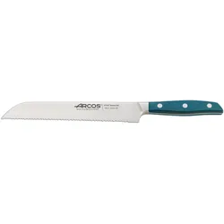 Arcos Serie Brooklyn - Brotmesser - Klinge aus Nitrum geschmiedetem Edelstahl 200 mm - HandGriff Micarta Farbe Blau (Seiden klinge)