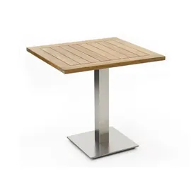 Niehoff Bistro Tisch Klapptisch 95 x 95 x 76 cm Teak recycelt/braun/silberfarben