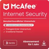McAfee Internet Security Abonnement-Lizenz 1 Jahr 3 Geräte Win/Mac/Android/iOS