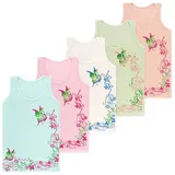 LOREZA 5er Set Unterhemden - Schmetterling - Bunt | Gr.: 104/110