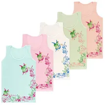 LOREZA 5er Set Unterhemden - Schmetterling - Bunt | Gr.: 104/110