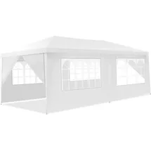 Costway Faltpavillon 3 x 9 m inkl. 8 Seitenteile Weiß
