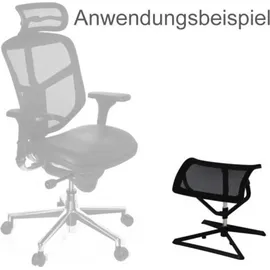 FineBuy Ottoman Beinauflage für Chefsessel Höhe & Neigung einstellbar Schwarz