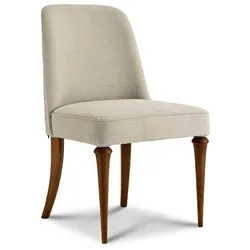 Klassischer Polsterstuhl aus Webstoff Beige Buche Massivholz