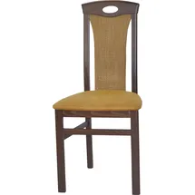 Hofmann Living And More 4-Fußstuhl, gelb (gelb, nussbaum nachbildung), B:45cm H:95cm T:48cm, HOFMANN LIVING AND MORE, Stühle