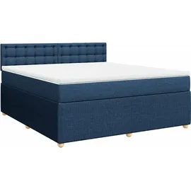 vidaXL Boxspringbett mit Matratze Blau 180x200 cm Stoff