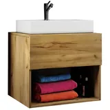 VCM 2-tlg. Badblock Lendas II" 60 cm Badmöbel Set Bad Schrank Keramik ll