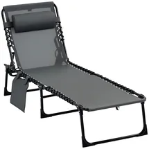 Outsunny Vallsero Gartensonnenliege,, Metall, cm, Gartenmöbel, Gartenliegen