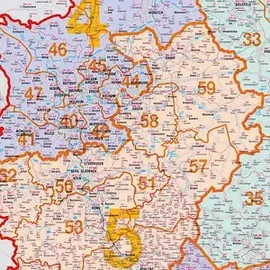 Franken Postleitzahlenkarte Holz