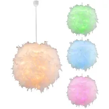 GLOBO Federlampe 1-flg. dimmbar 60 cm weiß Textil