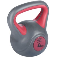 Umbro Kettlebell 4kg - Einstiegsgewicht weiblich - Rehabilitation - Kunststoffgewicht - Grau/Rot