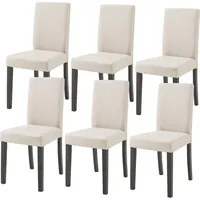 [en.casa] Stühle, Esszimmerstuhl Hamburg 6er Set Textil Beige