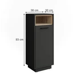 Vicco Beatrice Wäscheschrank 38 x 93 cm Grau