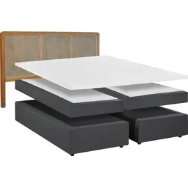 SIT Möbel Boxspringbett 200 x 204 cm Grau