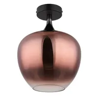 GLOBO Deckenlampe Deckenleuchte Wohnzimmerleuchte E27 Glasschirm kupfer schwarz-matt