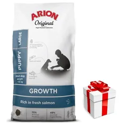 ARION Original Growth Lachs Puppy Große Rassen 12kg + Überraschung für den Hund