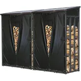 Quick Star Kaminholzregal 130 x 70 x 185 cm mit Wetterschutz Garten Kaminholzunterstand 3,2 m3 / Zubehör, Kaminholzregale