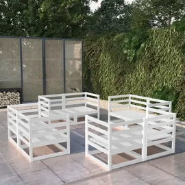 vidaXL Garten-Lounge-Set 8-tlg. weiß Kiefer