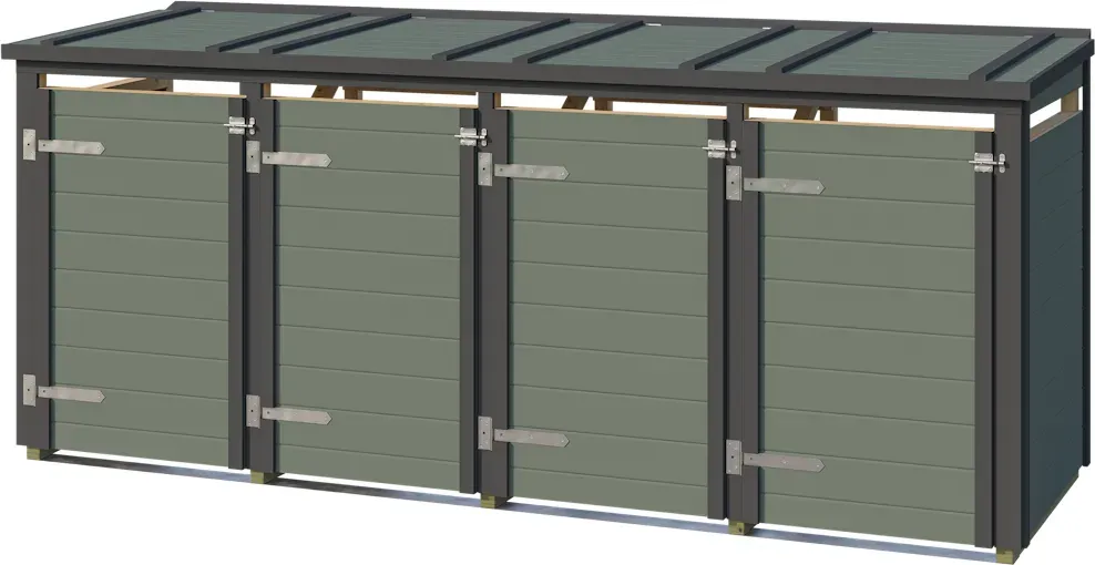 Weka Killarney Mülltonnenbox graugrün/anthrazit Gr. 4 - 4er Mülltonnenbox