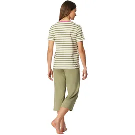 SCHIESSER Pyjama Grün/Weiß L