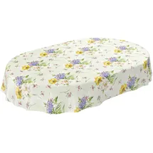 ANRO Wachstuchtischdecke abwaschbar Oval 140 x 180 cm Grün