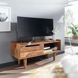 KADIMA DESIGN Lowboard Massivholz 95x44x34 cm TV-Kommode mit Schiebetür, | Gr.: onesize
