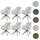 Mendler Esszimmerstuhl HWC-L80 Stoff creme-beige 6er Set