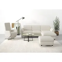 sit&more Ecksofa »Grenoble L-Form mit Federkern«, wahlweise mit Bettfunktion, Bettkasten, Arm- und Kopfteilverstellung, beige