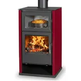Kaminofen Victoria Regina F Rot mit Backfach + ext. Zuluft