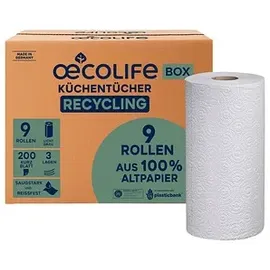 Fripa Küchenrollen OECOLIFE 3-lagig, 9 Rollen